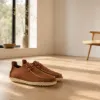 Picture of Nomad Hand-Stitched Leather Moccasin Walking Shoes - Chestnut Brown