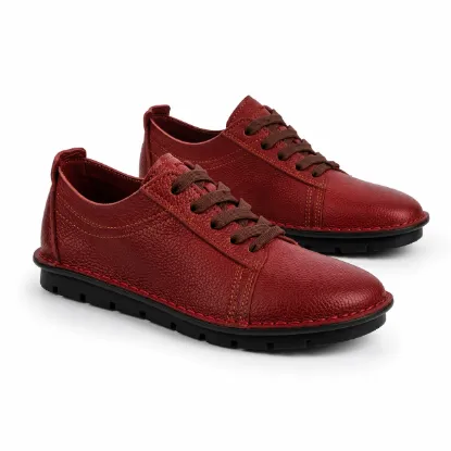 Nomad Full-Grain Leather Walking Shoes - Burgundy Red