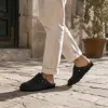 Picture of Nomad Leather Buckle Clog Sandals - Midnight Black